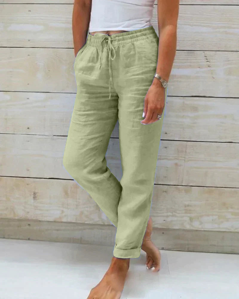 STACY - Elegant linen trousers for women