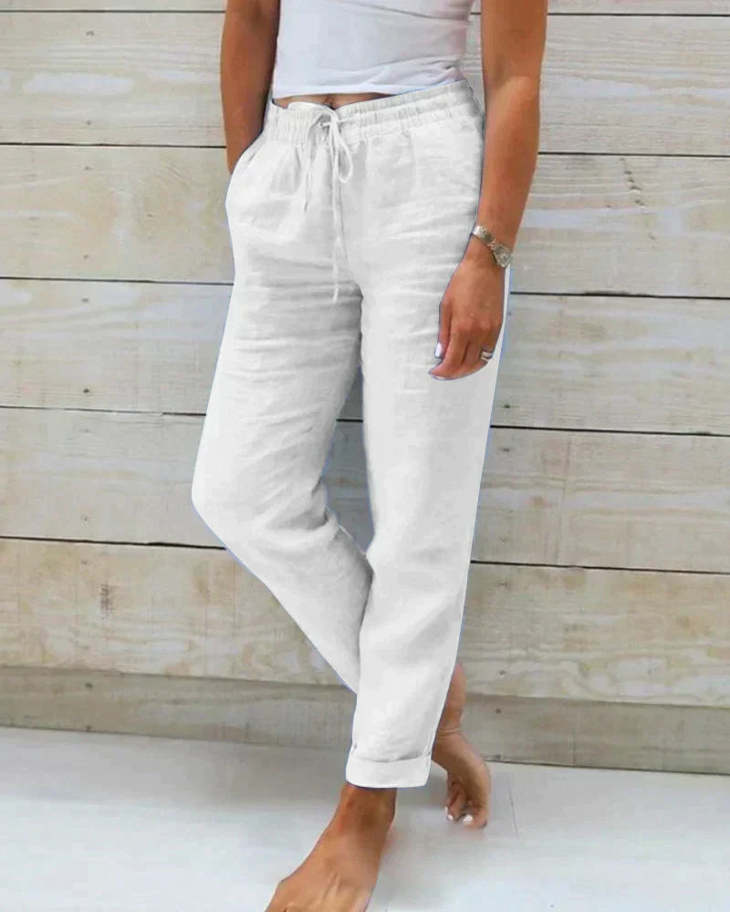STACY - Elegant linen trousers for women