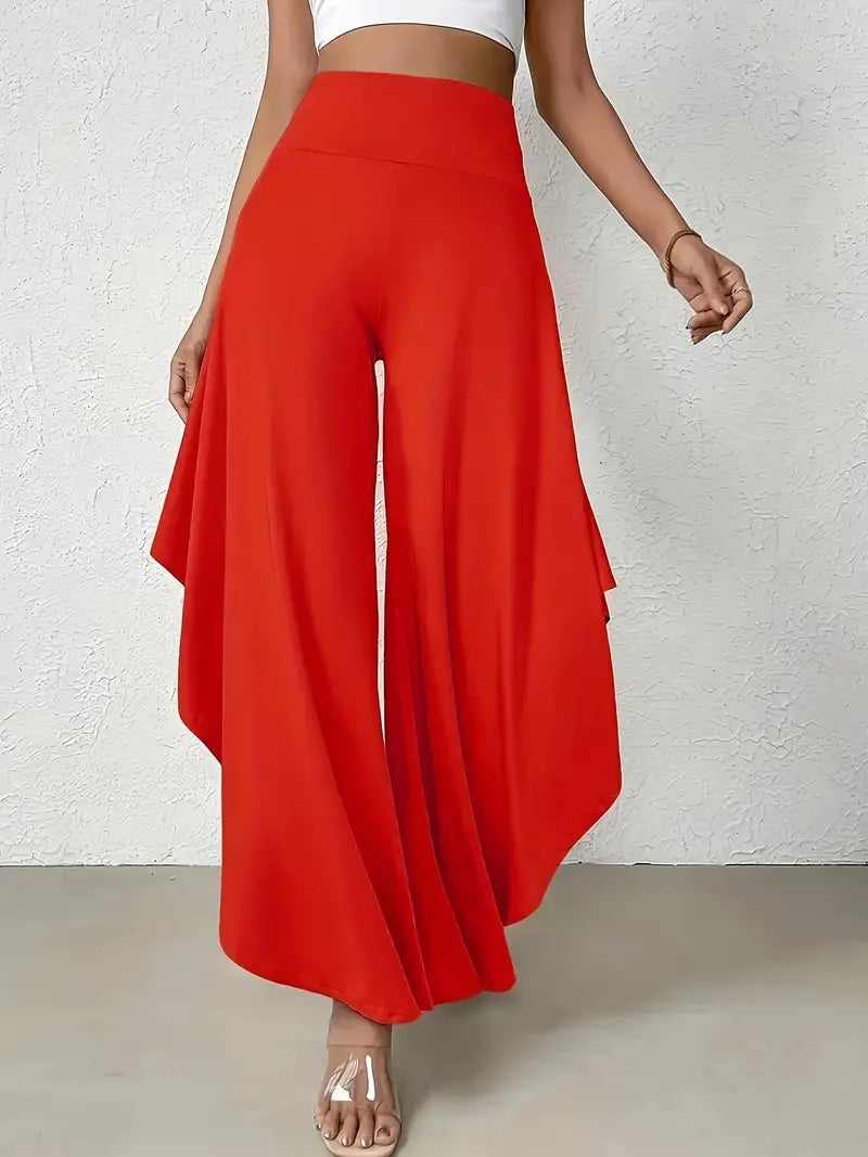 Ingrid - Trendy Trousers with Flattering Wider Legs and Unique Asymmetric Zoom