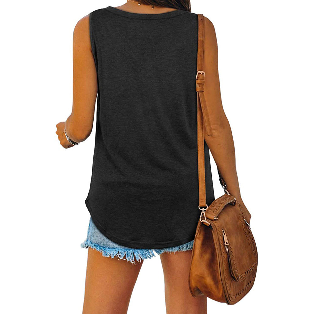 Michelle - Elegant V-neck Jersey Tank Top for Women