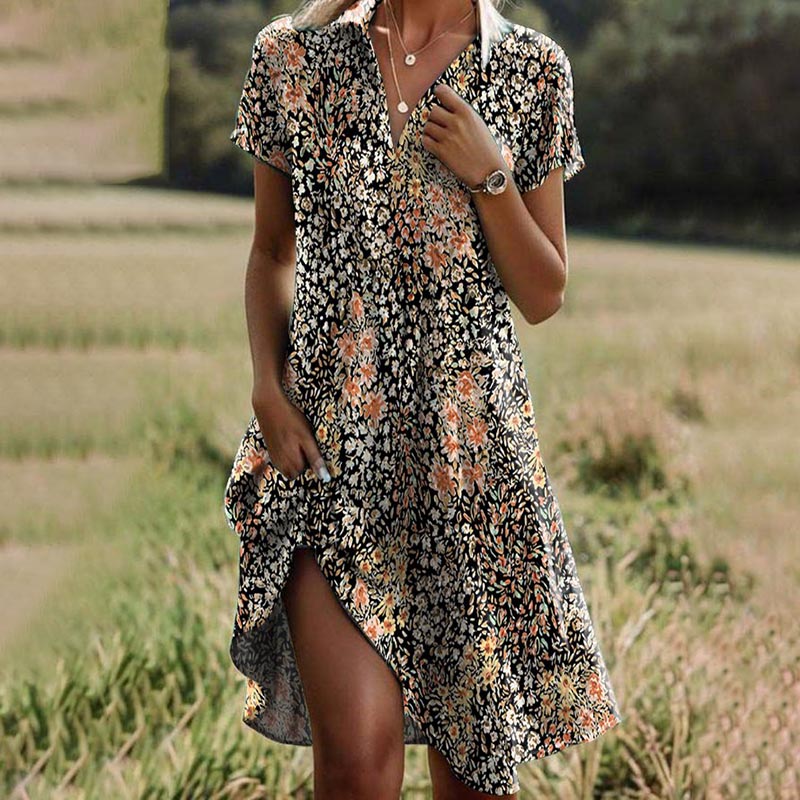 Mara™ - Vintage Floral Print Dress
