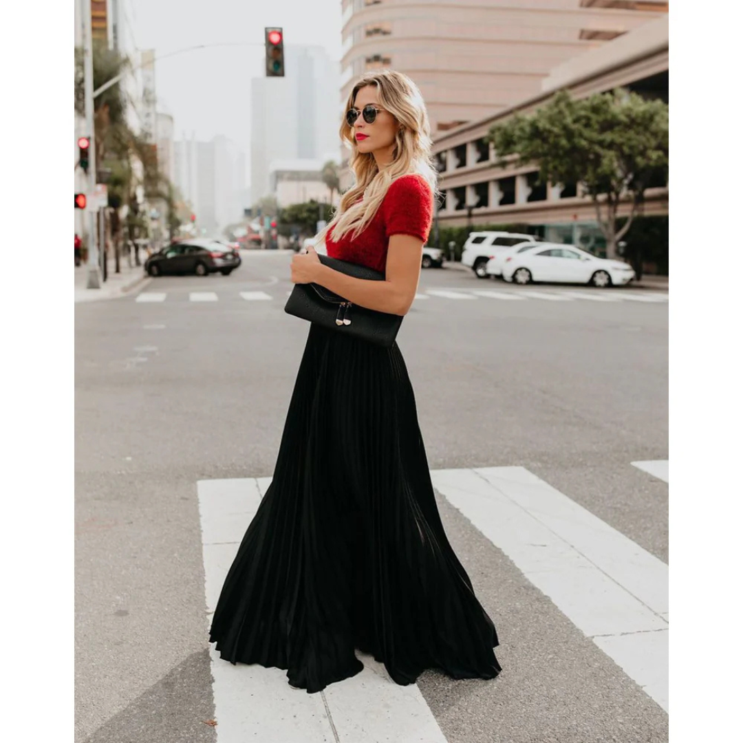 Cambrie - Elegant Long Pleated Skirt