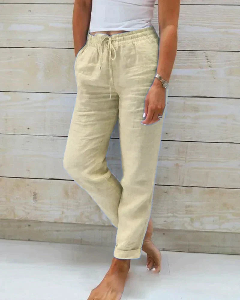 STACY - Elegant linen trousers for women