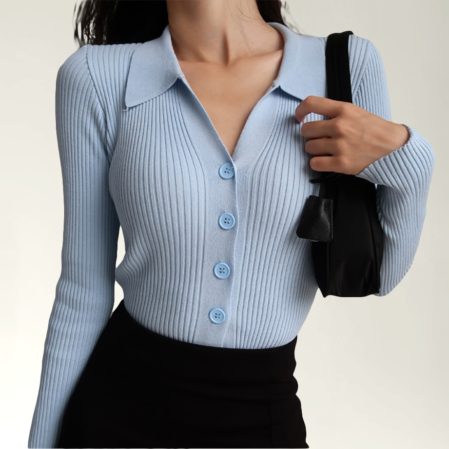 Piper - Elegant Ribbed Slim Fit Polo for Women for a Stylish Autumn