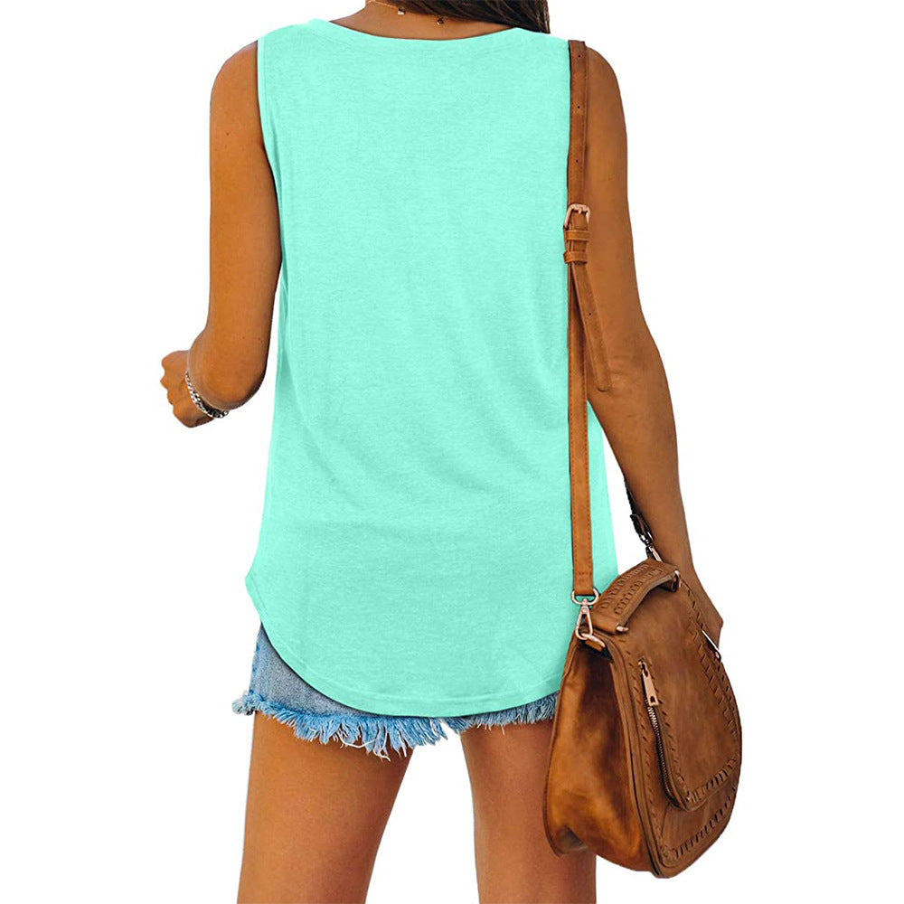 Michelle - Elegant V-neck Jersey Tank Top for Women
