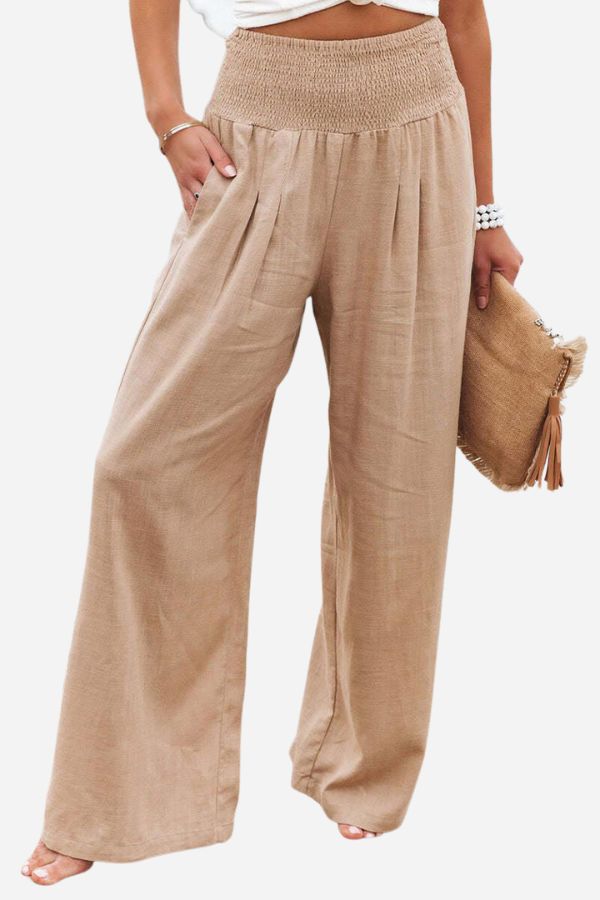 Lucy™ - High-Waist Cotton Palazzo Trousers