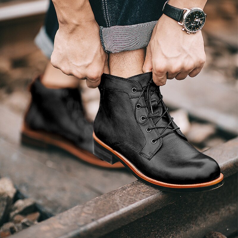 Stylish Men's Clyde Orthopedic Leather Boots for Ultimate Comfort