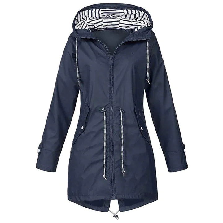 GENZINA - Elegant Long Raincoat for Stylish Protection