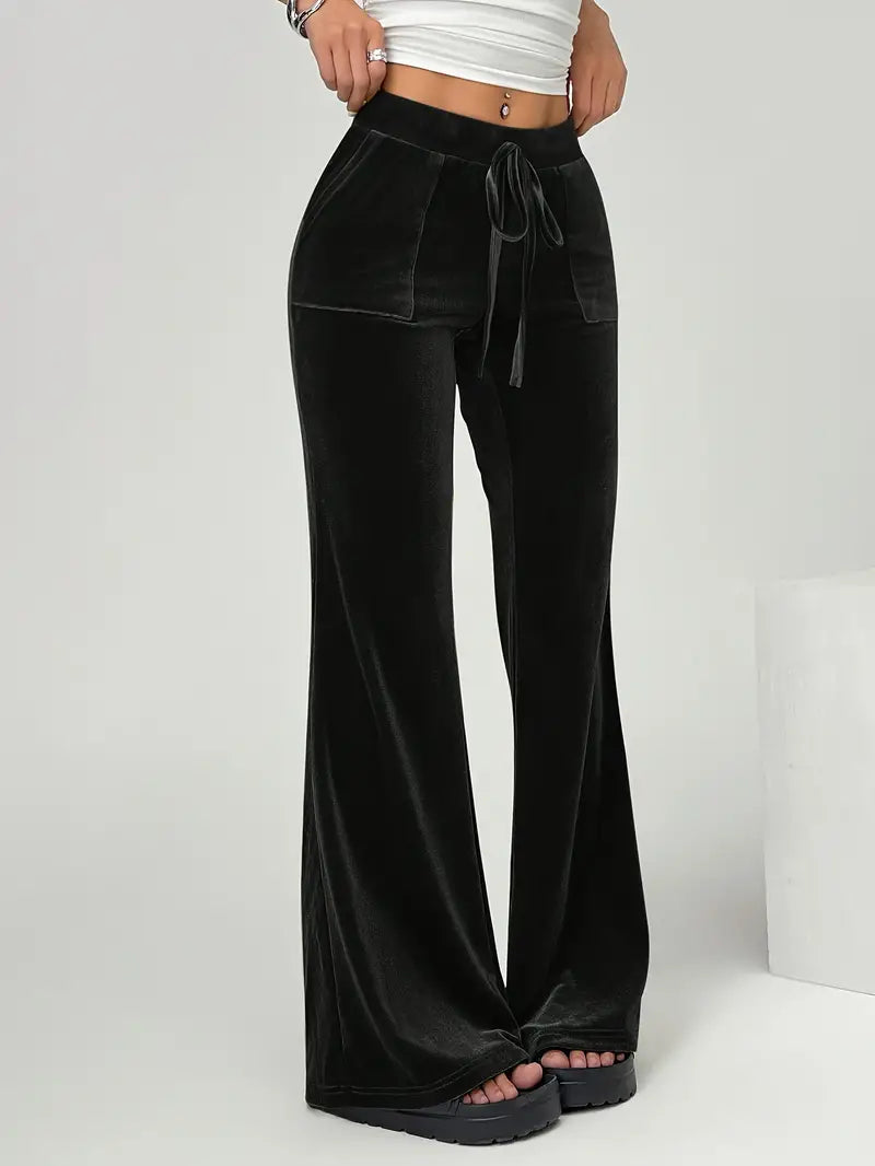 Agatha - Luxury Velvet Wide Trousers for Women