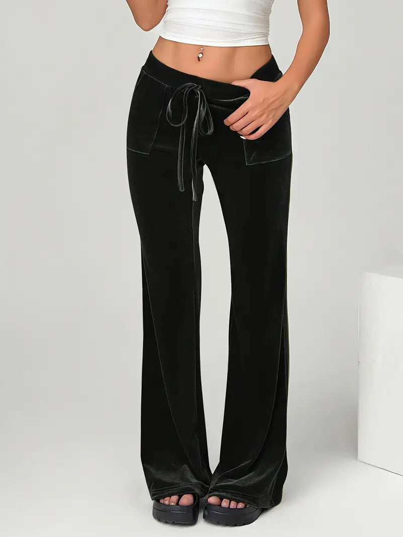 Agatha - Luxury Velvet Wide Trousers for Women