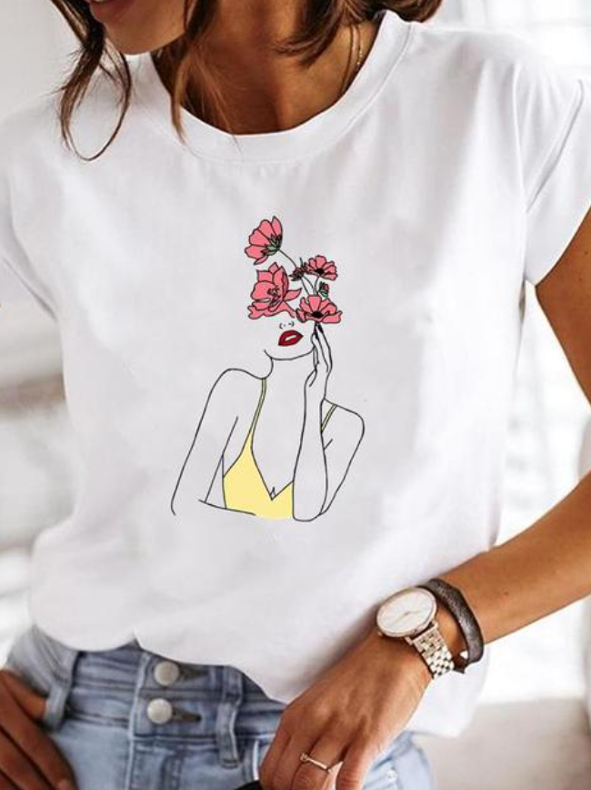 Lena - Elegant White Summer T-Shirt for Women