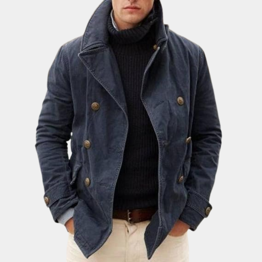Stylish casual men's double-button blazer