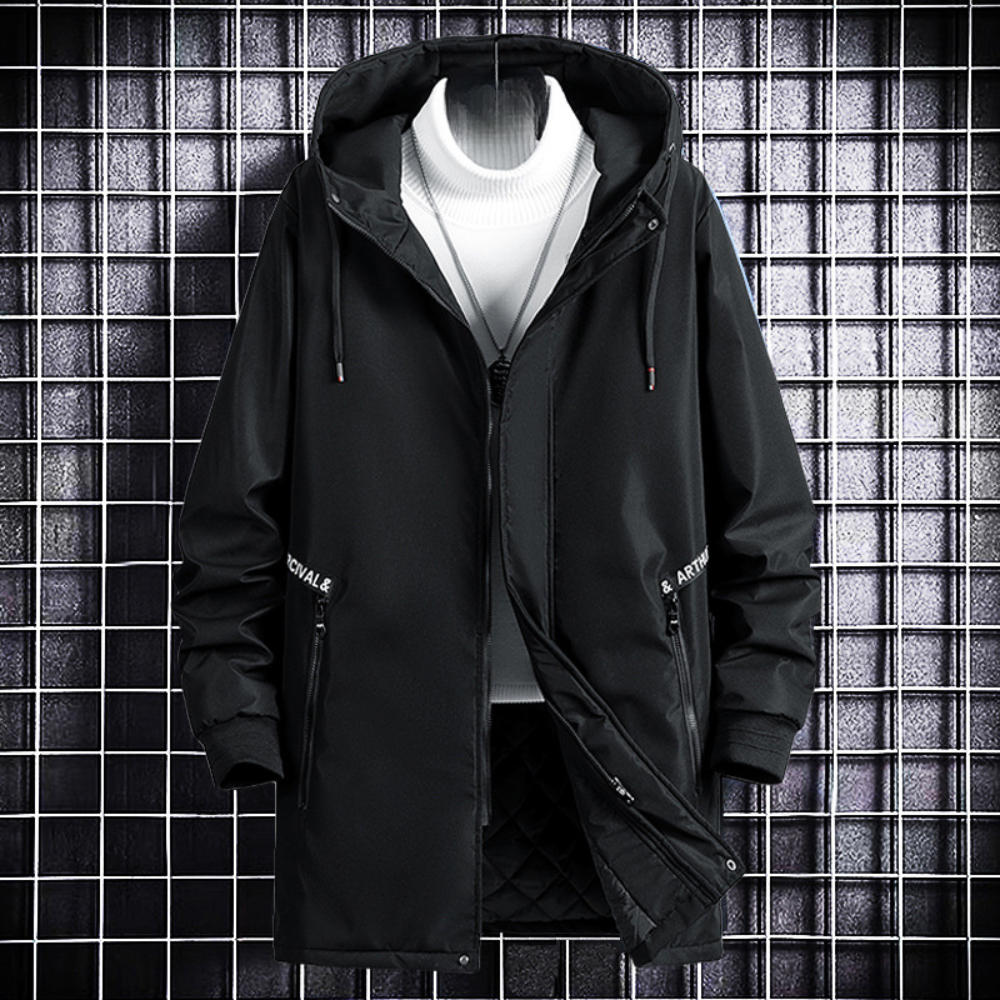 Herwig - Trendy warm men's coat with stylish colour gradient