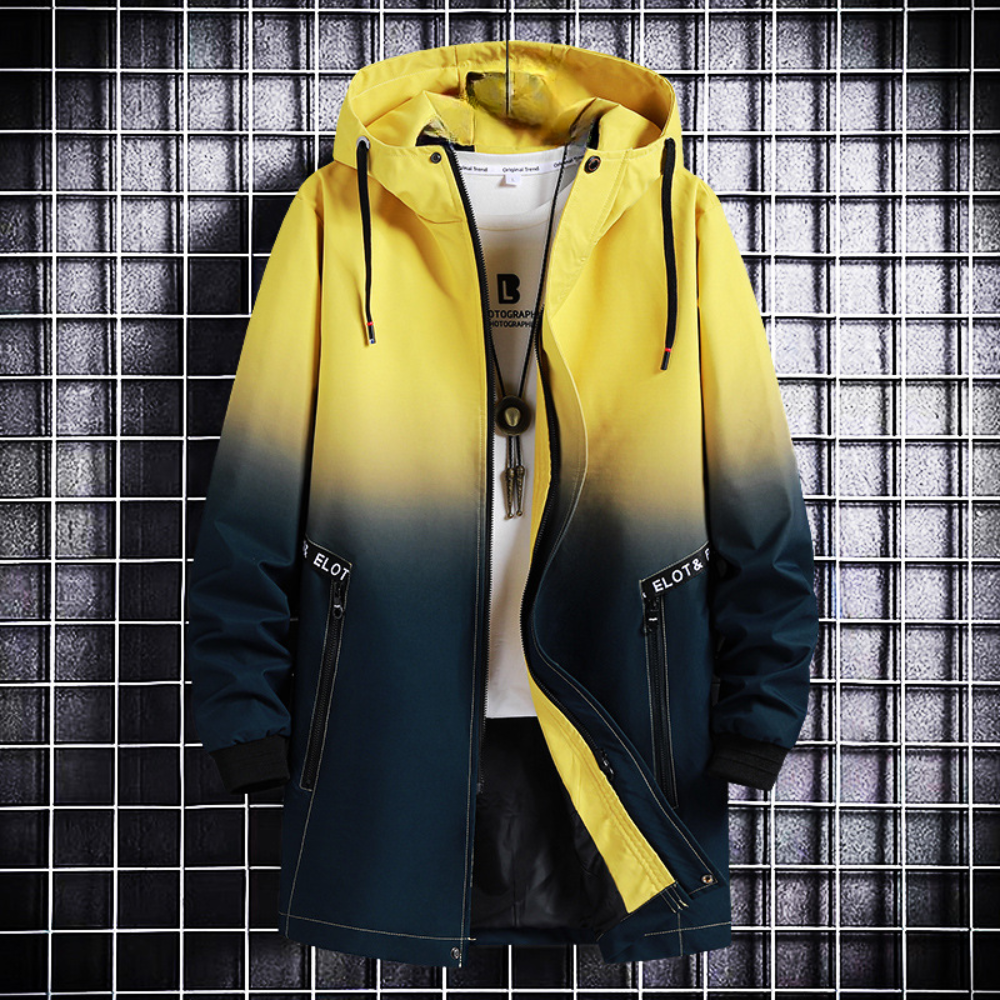 Herwig - Trendy warm men's coat with stylish colour gradient