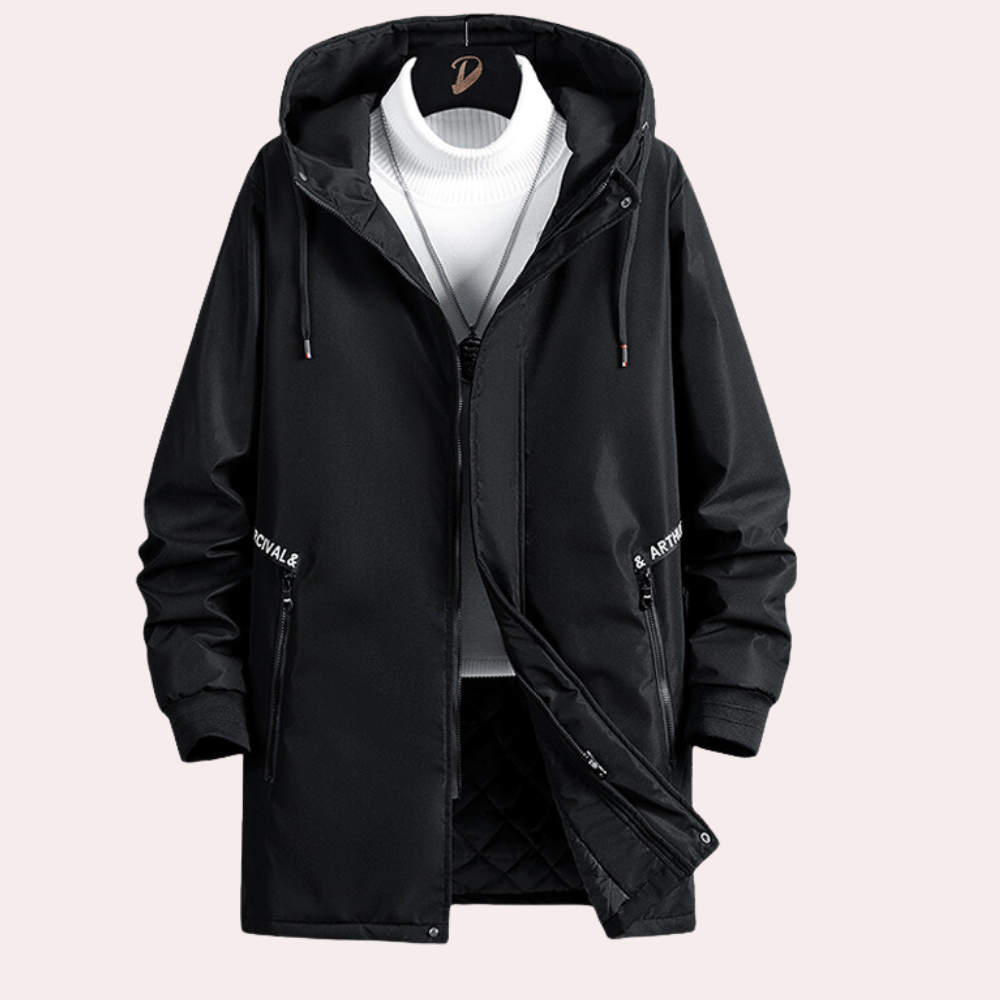 Herwig - Trendy warm men's coat with stylish colour gradient