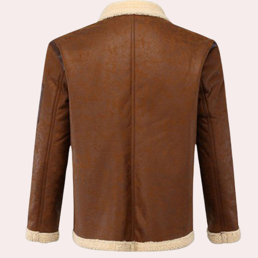 Erno - Stylish and warm leather biker jacket for men