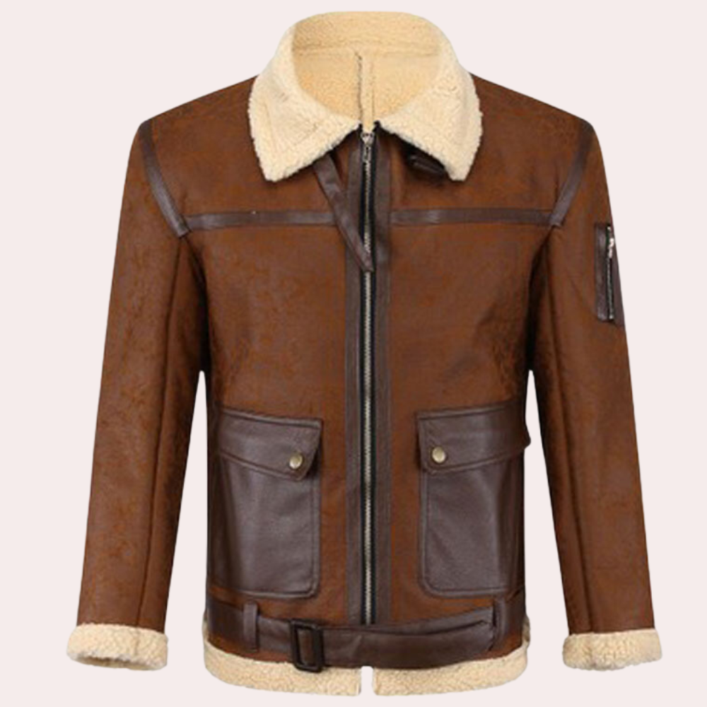 Erno - Stylish and warm leather biker jacket for men