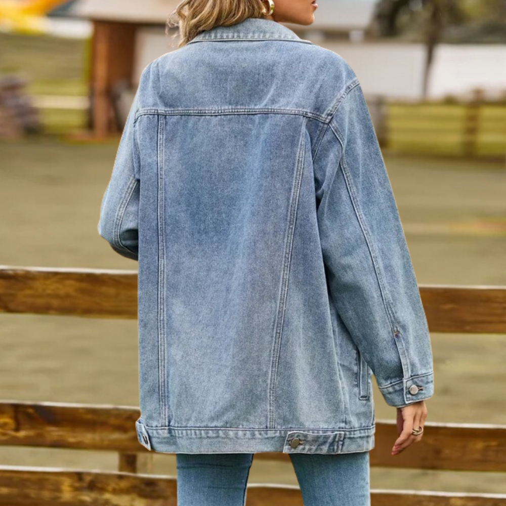 Elizabeth - Chic Denim Winter Coat for Ladies