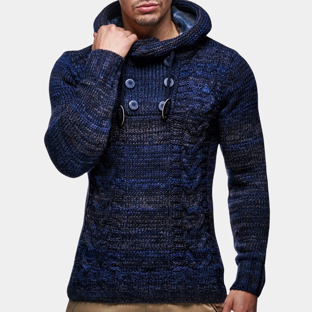 Stylish Men's Hooded Sweater - BRUCE for Comfort and Functionality
