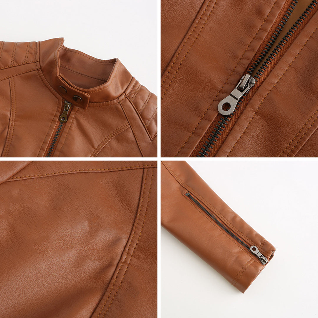 ANDRIJANA - Elegant leather jacket for a chic look