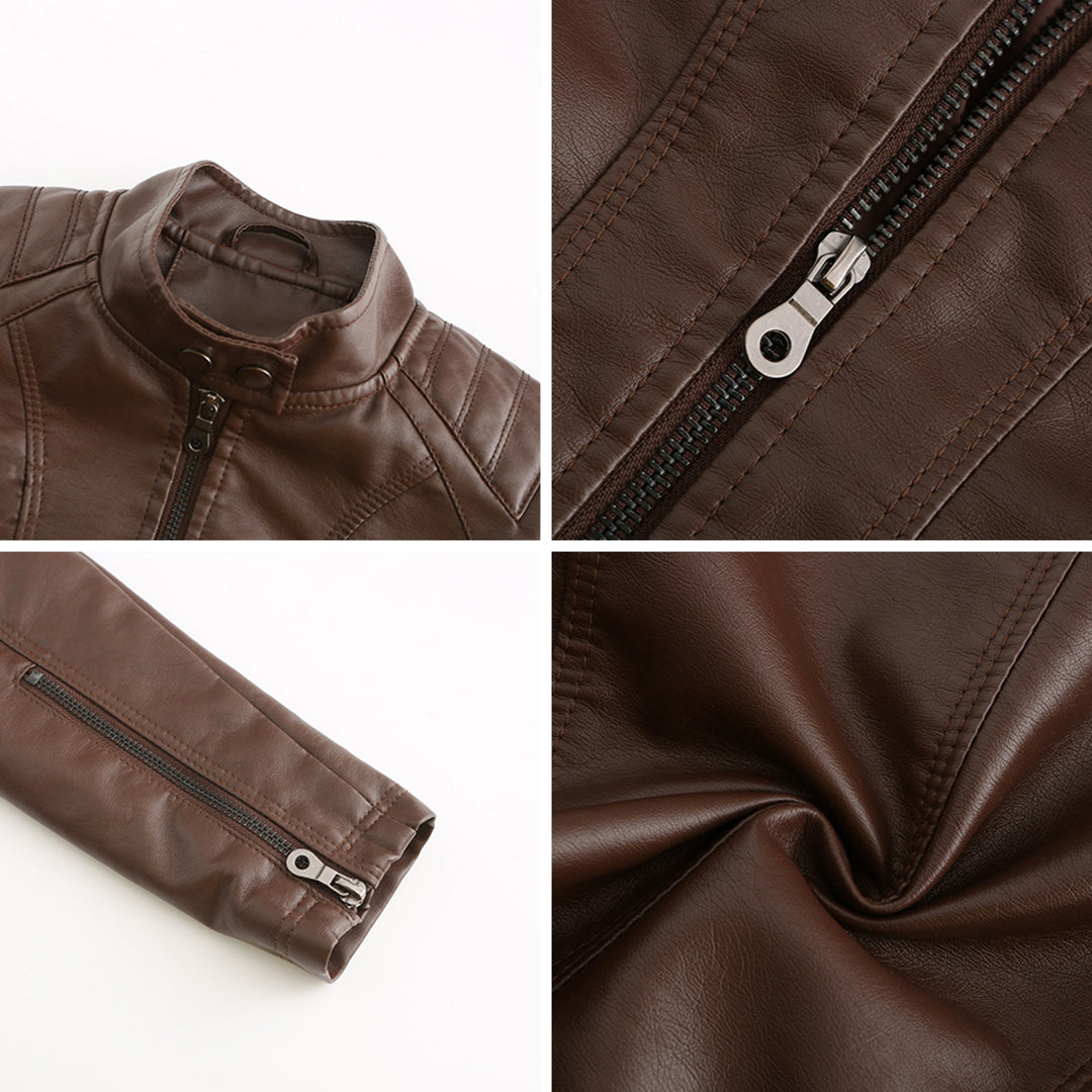 ANDRIJANA - Elegant leather jacket for a chic look