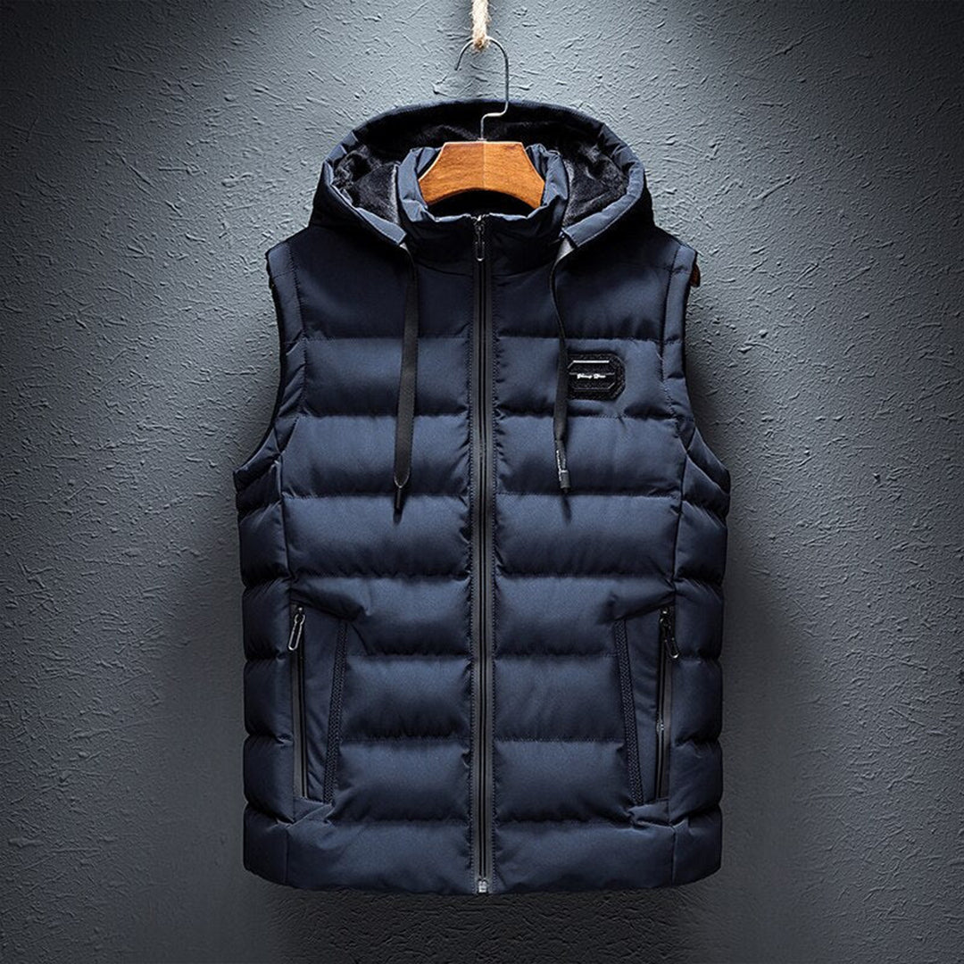 ETTORIO - Men's long body warmer with stylish hoodie