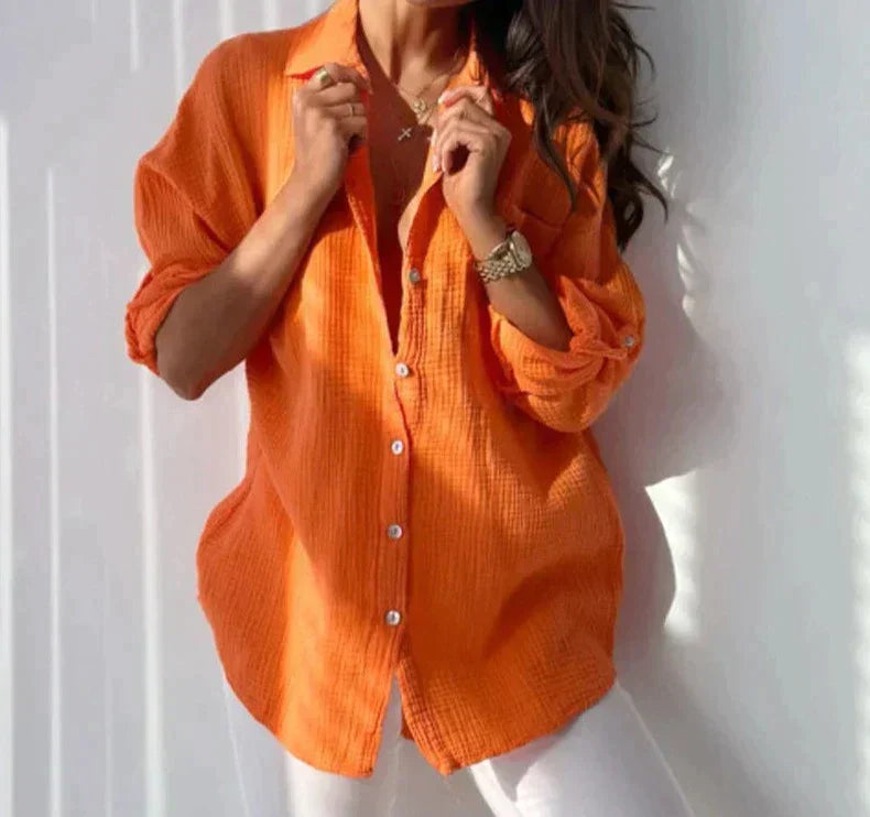 Emma - Stylish women's long-sleeved summer blouse