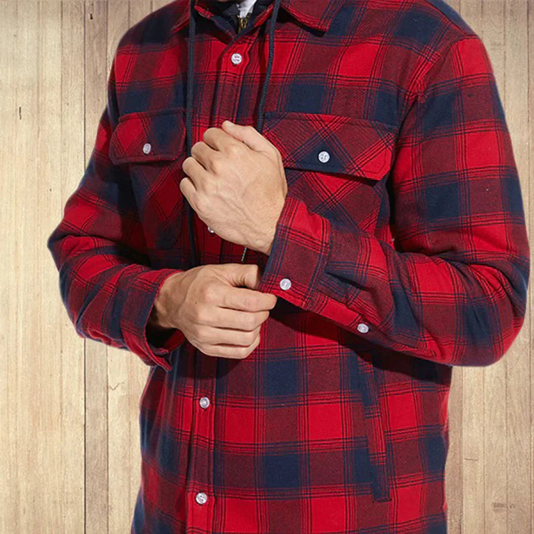 Men's Hooded Checked Jacket - FLORIAN Stylish Protection from the Elements