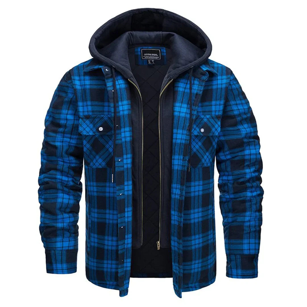Men's Hooded Checked Jacket - FLORIAN Stylish Protection from the Elements