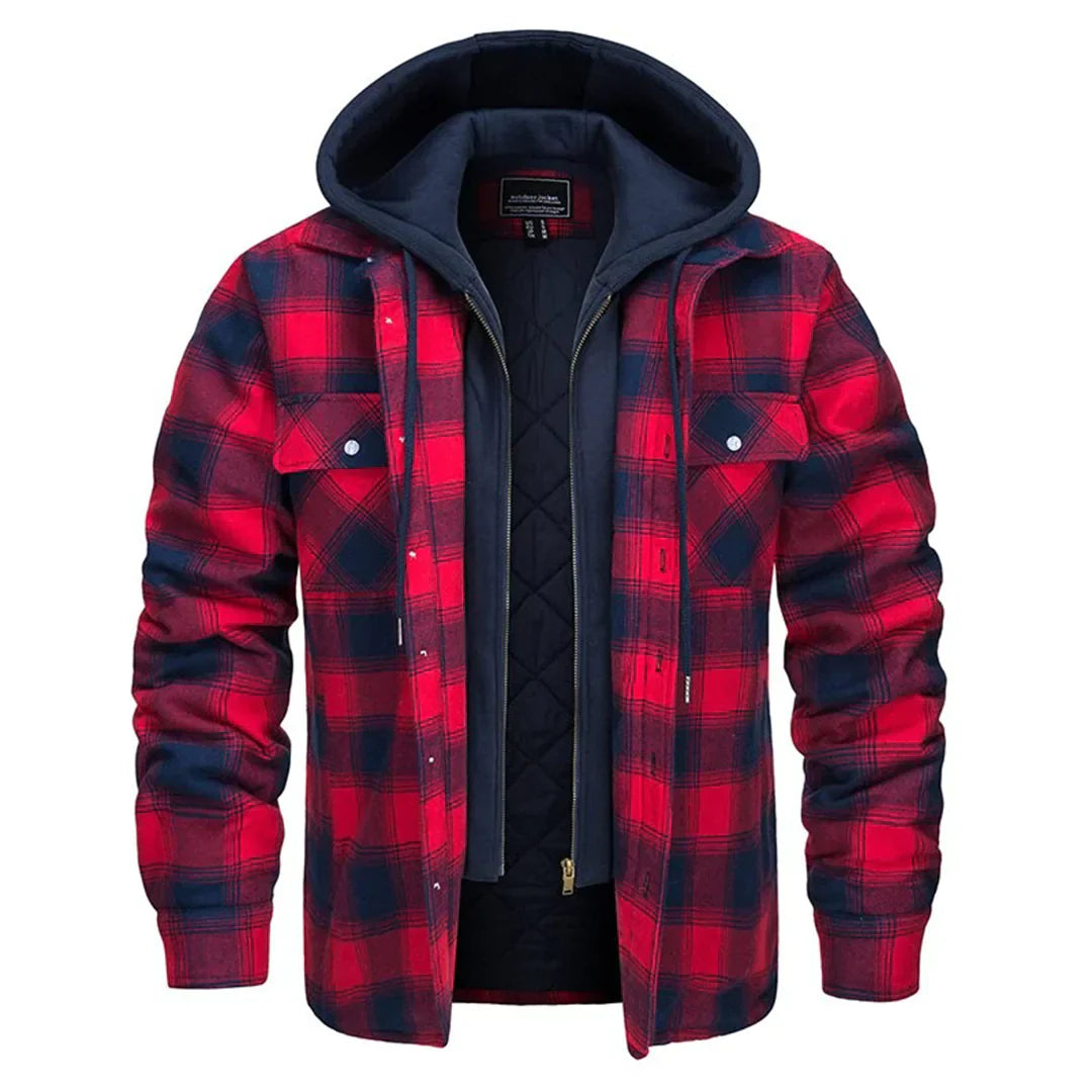 Men's Hooded Checked Jacket - FLORIAN Stylish Protection from the Elements