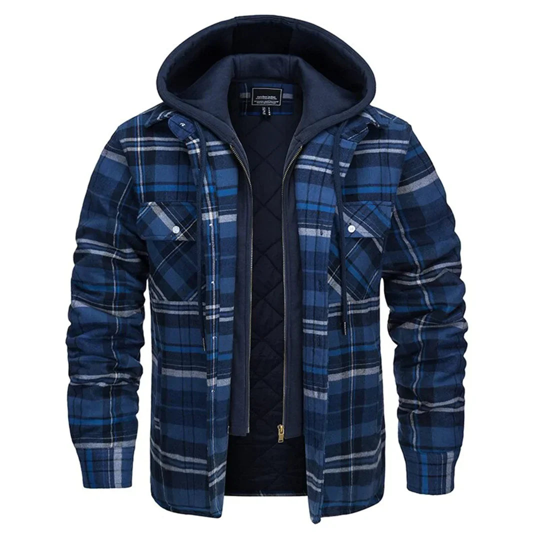 Men's Hooded Checked Jacket - FLORIAN Stylish Protection from the Elements