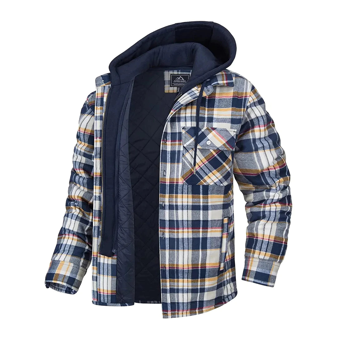 Men's Hooded Checked Jacket - FLORIAN Stylish Protection from the Elements