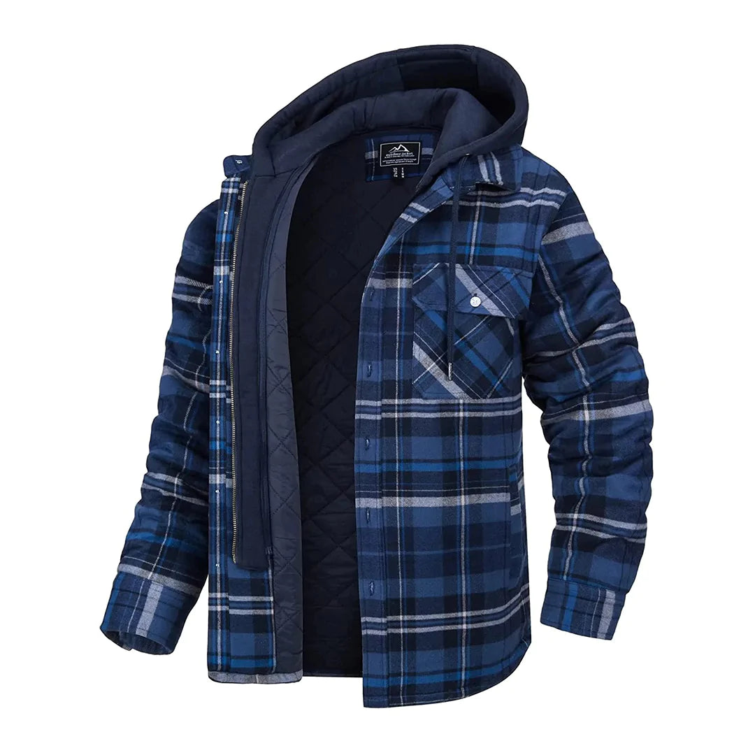 Men's Hooded Checked Jacket - FLORIAN Stylish Protection from the Elements