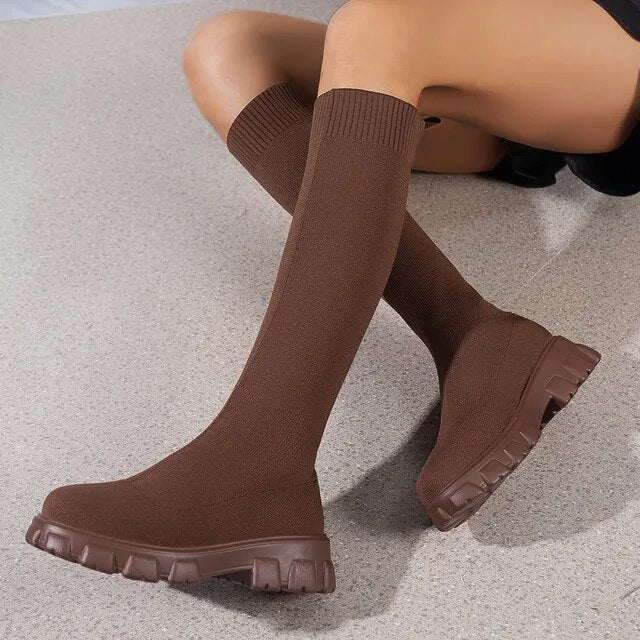 Matilda - Trendy and Comfortable Ankle High Stretch Sock Boots