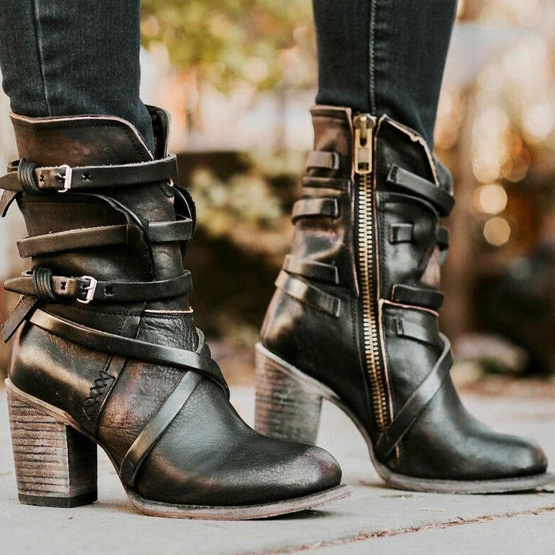 Nina - Stylish women's leather boots for winter