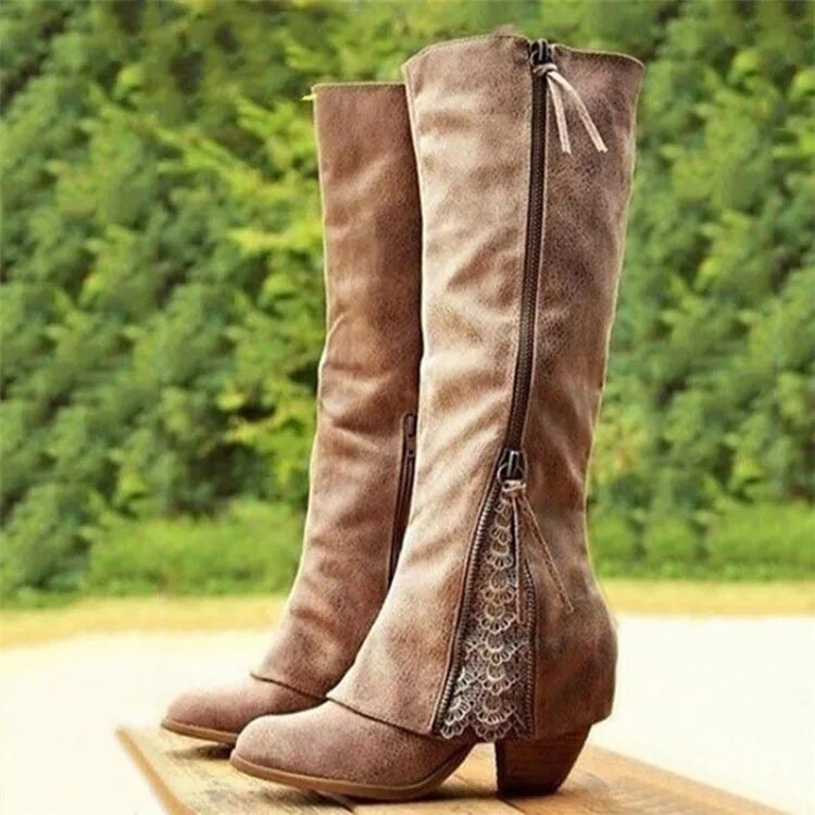 Eudora - Elegant Vintage Heeled Boots for a Timeless Look