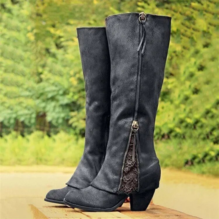 Eudora - Elegant Vintage Heeled Boots for a Timeless Look