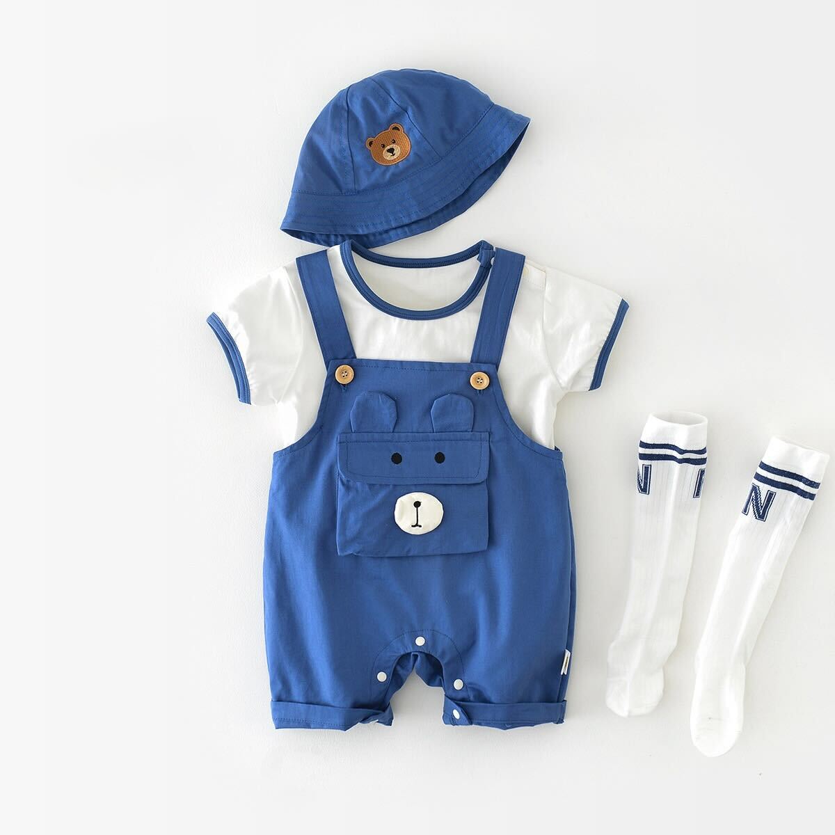 Bear dungaree set