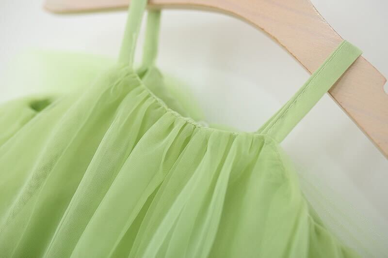 Bow net strap dress