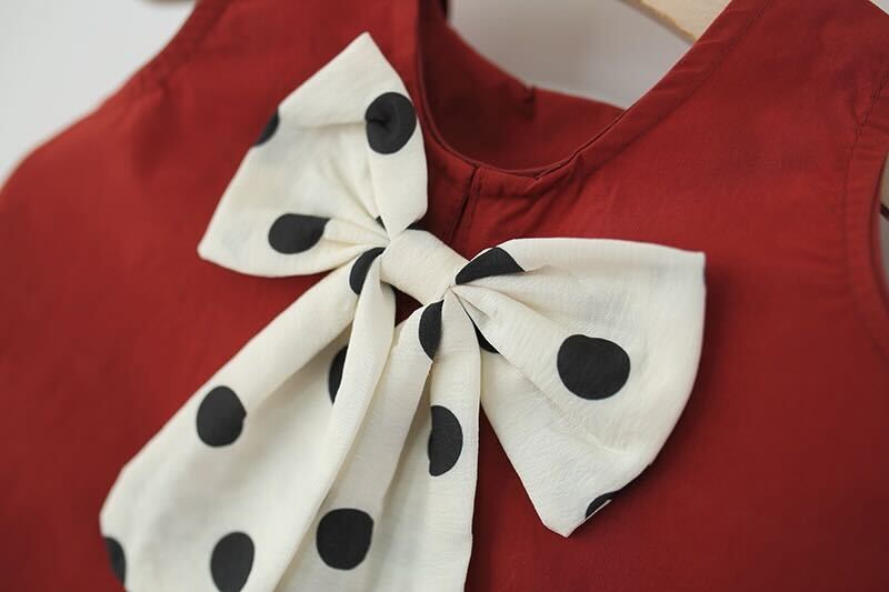 Bow top and polka dot pants set