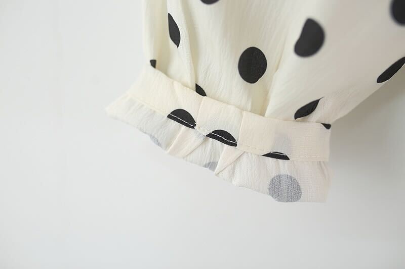Bow top and polka dot pants set