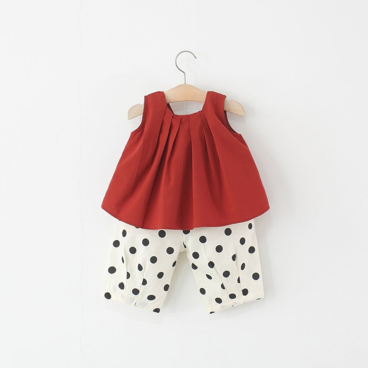 Bow top and polka dot pants set
