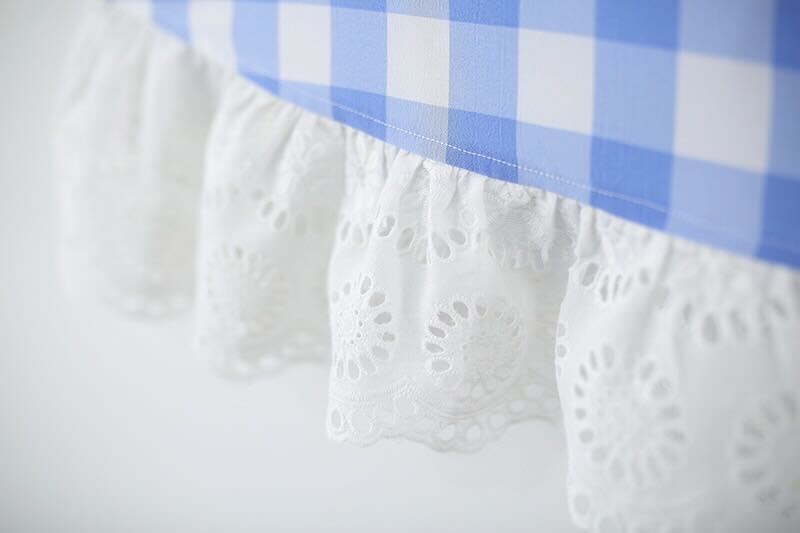 Eyelet checks dress with hat