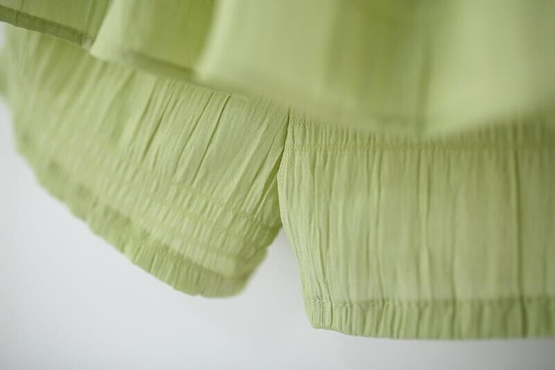Crushed fabric shorts set