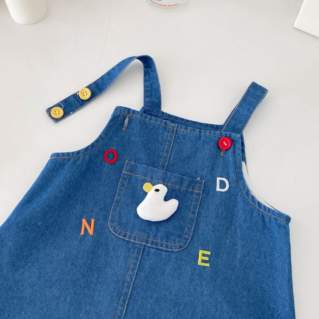 Duck denim romper with tshirt