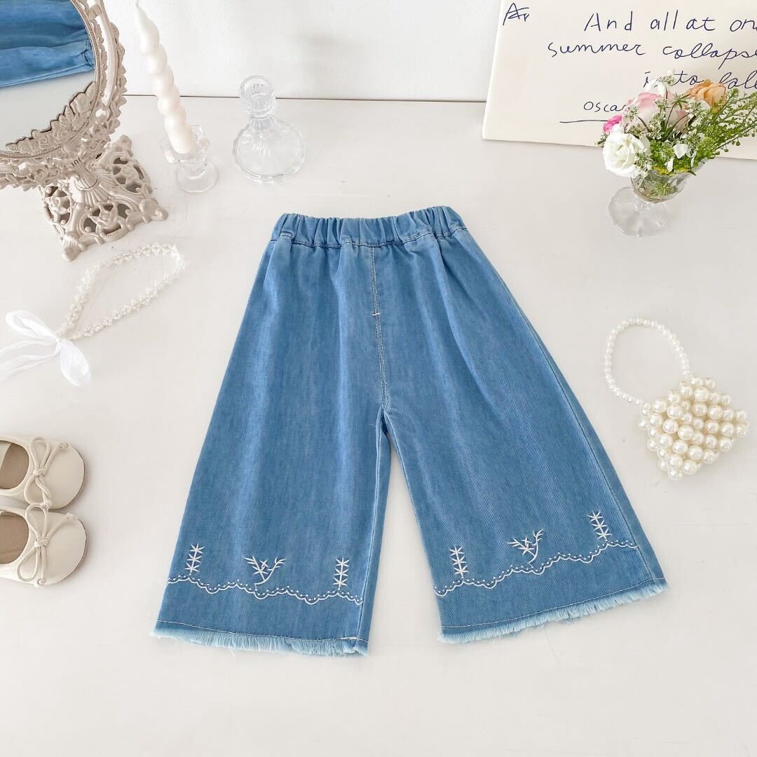 Embroidered denim premium set