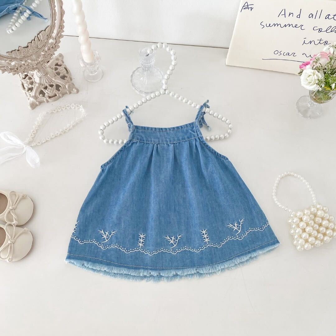 Embroidered denim premium set