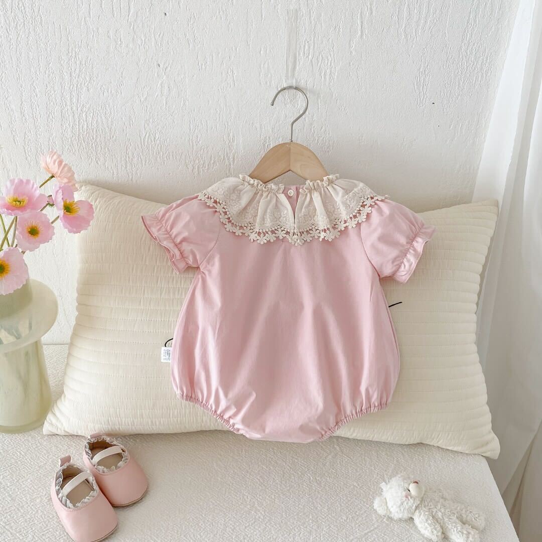 Lace collar premium romper