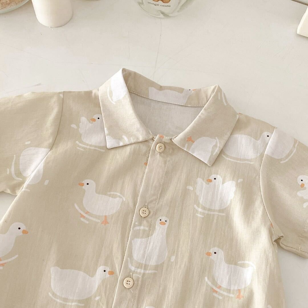 Duck printed jumpsuit with sling
