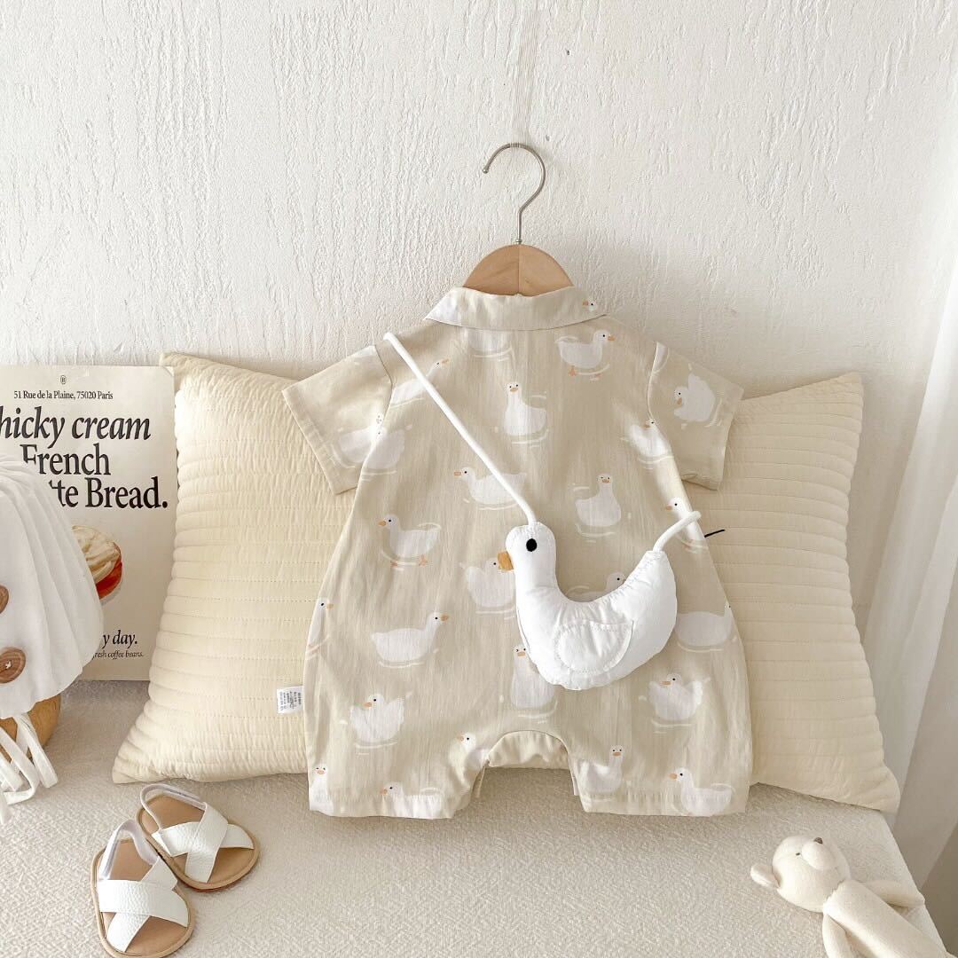 Duck printed jumpsuit with sling
